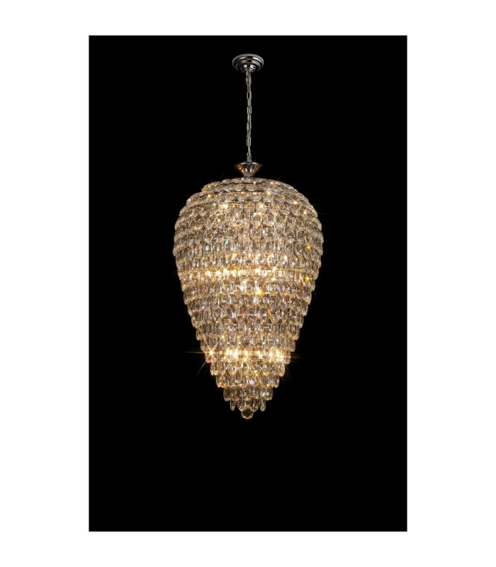 Coniston Acorn Pendant 16 Light E14 Polished Chrome/Crystal Item Weight: 40.60kg-2