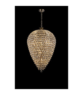 Coniston Acorn Pendant 25 Light E14 Antique Brass/Crystal Item Weight: 64.60kg-2