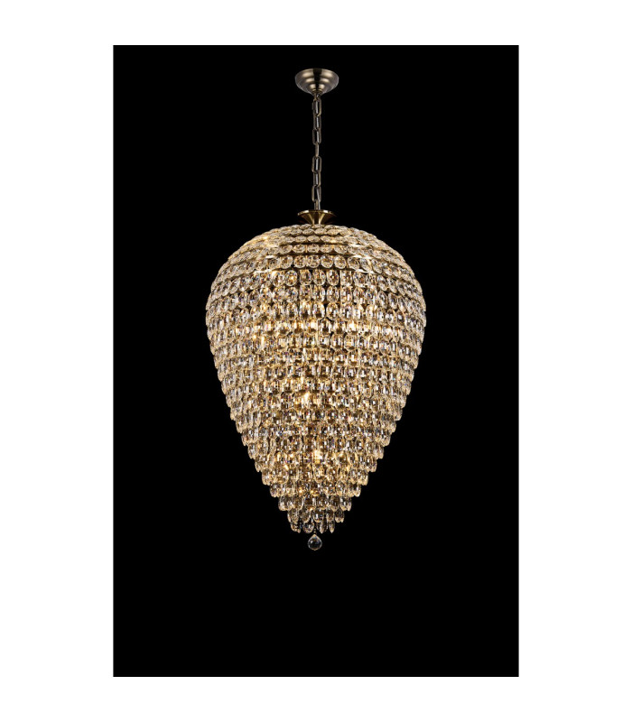 Coniston Acorn Pendant 25 Light E14 Antique Brass/Crystal Item Weight: 64.60kg-2