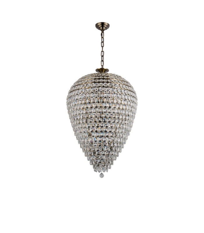 Coniston Acorn Pendant 25 Light E14 Antique Brass/Crystal Item Weight: 64.60kg-3