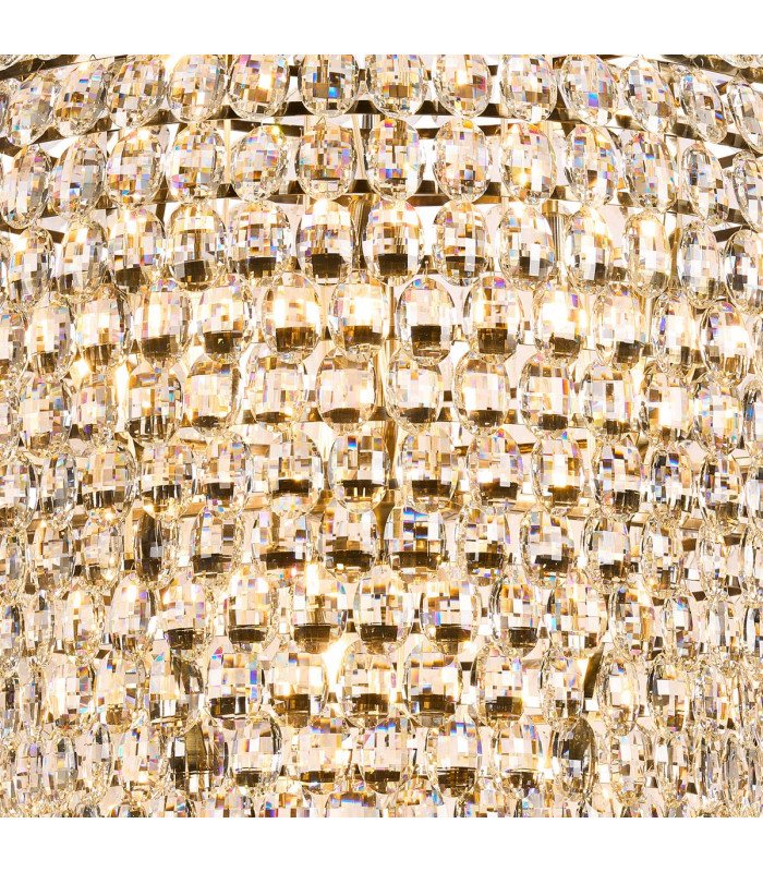 Coniston Acorn Pendant 25 Light E14 Antique Brass/Crystal Item Weight: 64.60kg-5