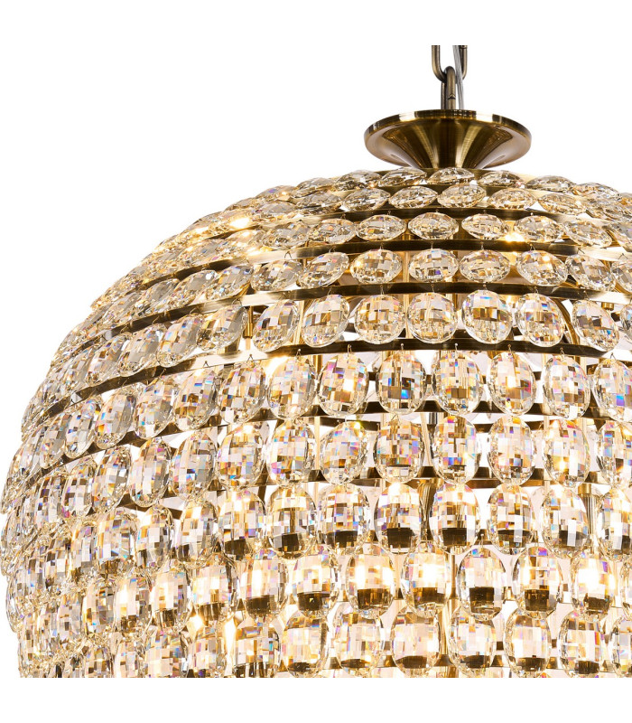 Coniston Acorn Pendant 25 Light E14 Antique Brass/Crystal Item Weight: 64.60kg-6