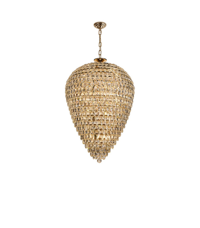 Coniston Acorn Pendant 25 Light E14 French Gold/Crystal Item Weight: 64.60kg-1