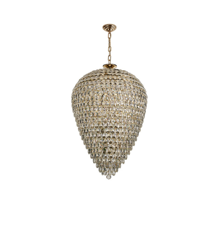 Coniston Acorn Pendant 25 Light E14 French Gold/Crystal Item Weight: 64.60kg-3