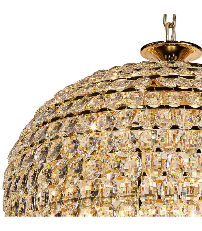 Coniston Acorn Pendant 25 Light E14 French Gold/Crystal Item Weight: 64.60kg-6