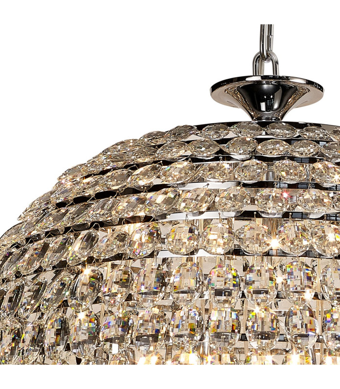 Coniston Acorn Pendant 25 Light E14 Polished Chrome/Crystal Item Weight: 64.60kg-6