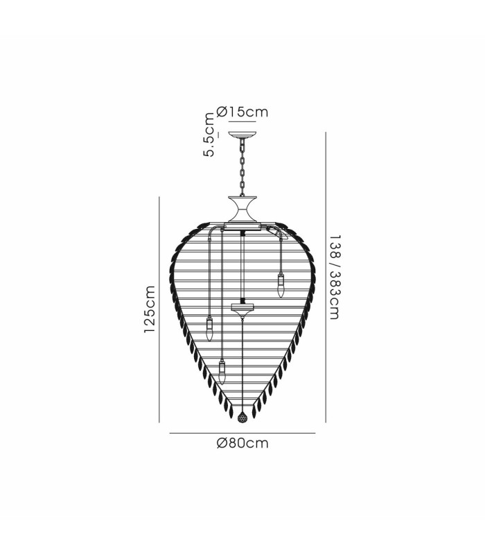 Coniston Acorn Pendant 25 Light E14 Polished Chrome/Crystal Item Weight: 64.60kg-7