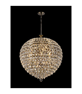 Coniston Pendant 16 Light E14 Antique Brass/Crystal Item Weight: 46kg-2