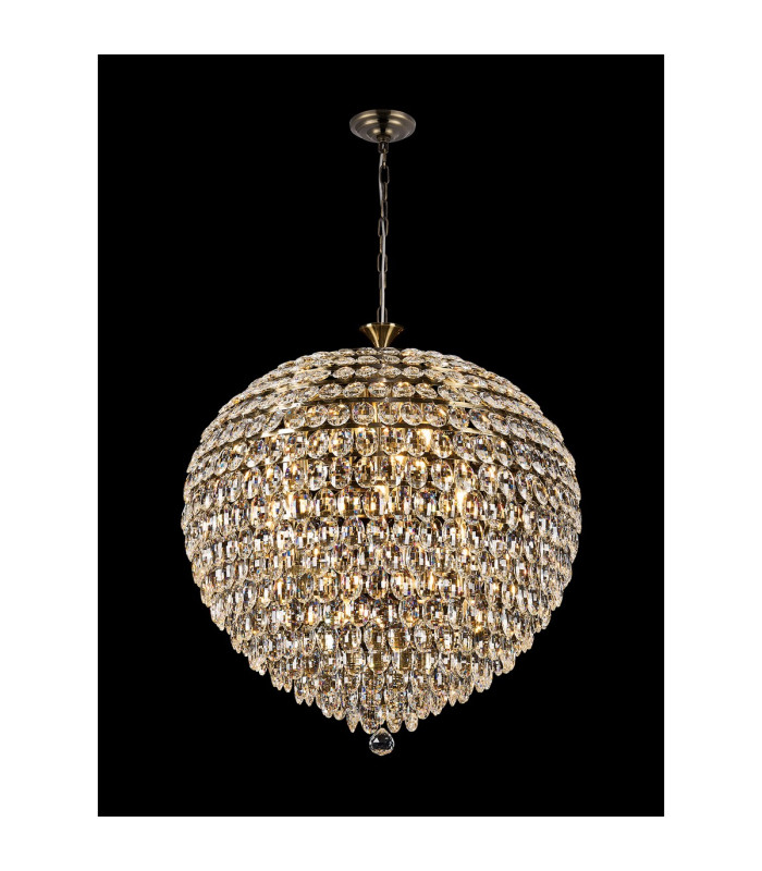 Coniston Pendant 16 Light E14 Antique Brass/Crystal Item Weight: 46kg-2
