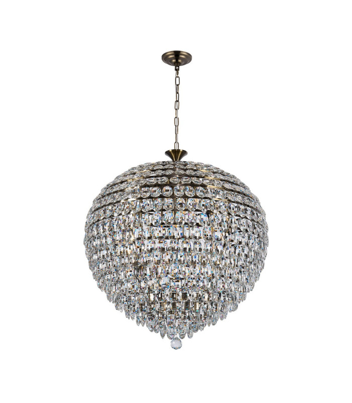 Coniston Pendant 16 Light E14 Antique Brass/Crystal Item Weight: 46kg-3