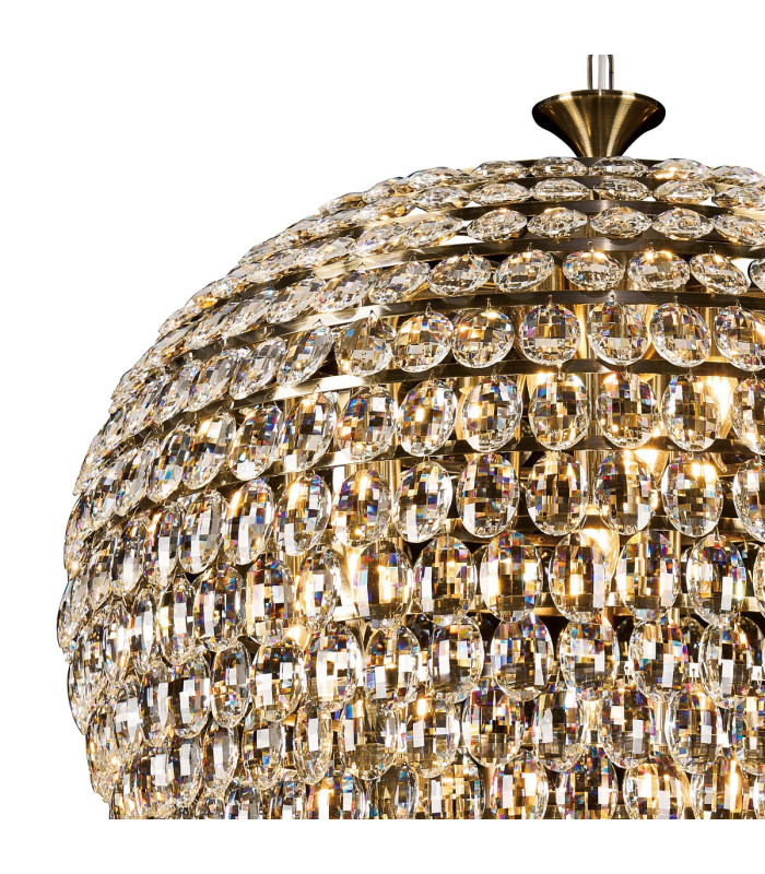 Coniston Pendant 16 Light E14 Antique Brass/Crystal Item Weight: 46kg-5