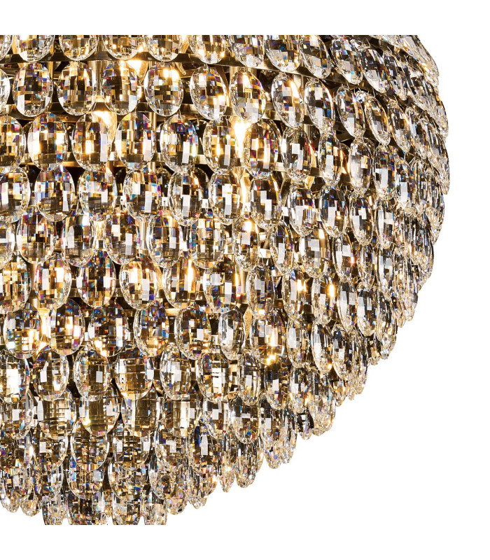 Coniston Pendant 16 Light E14 Antique Brass/Crystal Item Weight: 46kg-6