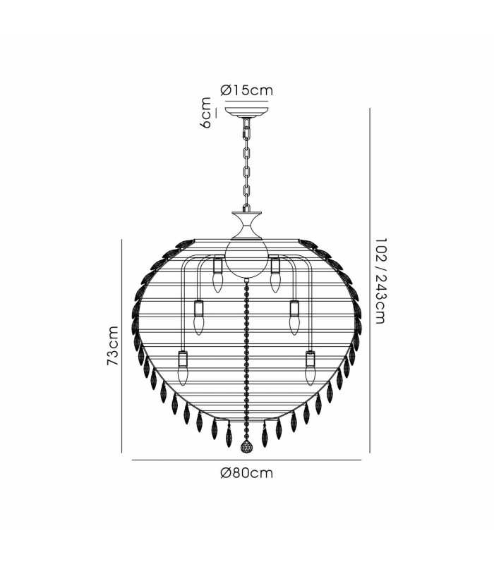 Coniston Pendant 16 Light E14 Antique Brass/Crystal Item Weight: 46kg-7