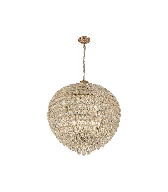 Coniston Pendant 16 Light E14 French Gold/Crystal Item Weight: 46kg-1