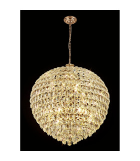 Coniston Pendant 16 Light E14 French Gold/Crystal Item Weight: 46kg-2