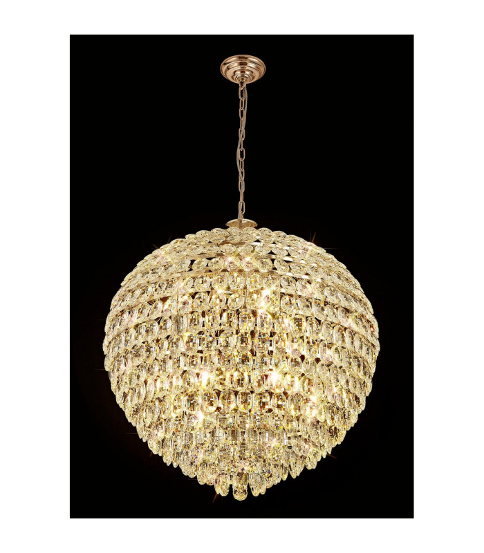 Coniston Pendant 16 Light E14 French Gold/Crystal Item Weight: 46kg-2