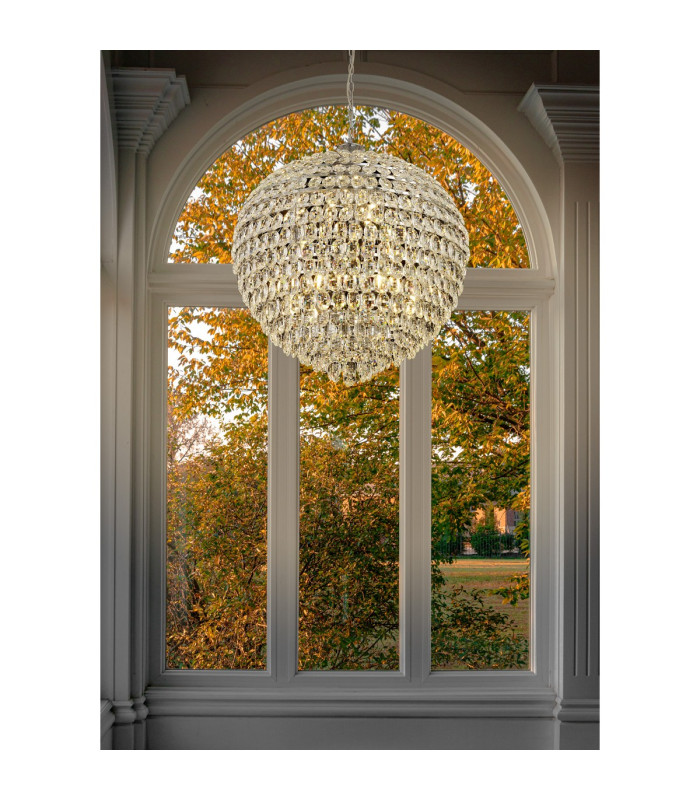 Coniston Pendant 16 Light E14 French Gold/Crystal Item Weight: 46kg-3