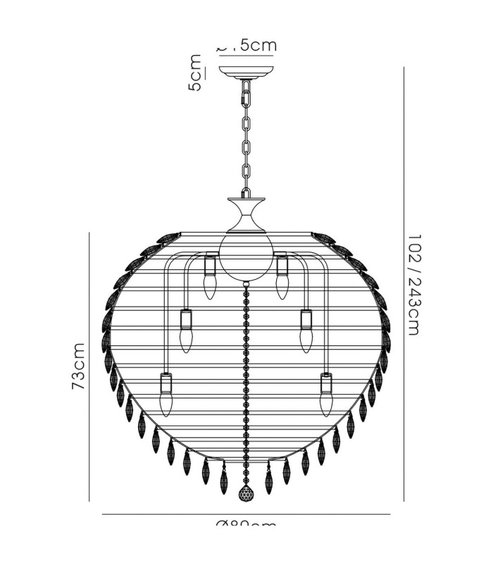 Coniston Pendant 16 Light E14 Polished Chrome/Crystal Item Weight: 46kg-7