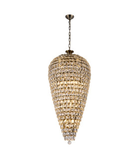 Coniston Tall Acorn Pendant 20 Light E14 Antique Brass/Crystal Item Weight: 48.30kg-1