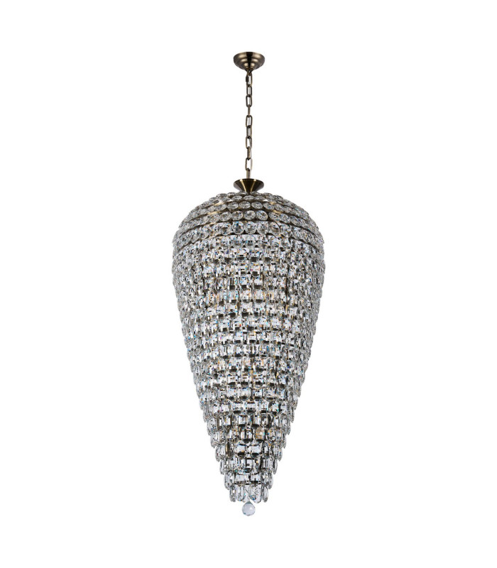 Coniston Tall Acorn Pendant 20 Light E14 Antique Brass/Crystal Item Weight: 48.30kg-3