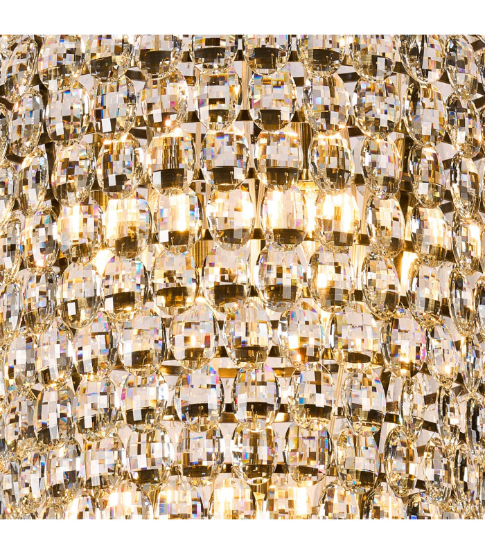 Coniston Tall Acorn Pendant 20 Light E14 Antique Brass/Crystal Item Weight: 48.30kg-5