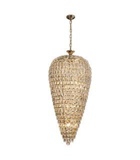 Coniston Tall Acorn Pendant 20 Light E14 French Gold/Crystal Item Weight: 48.30kg-1