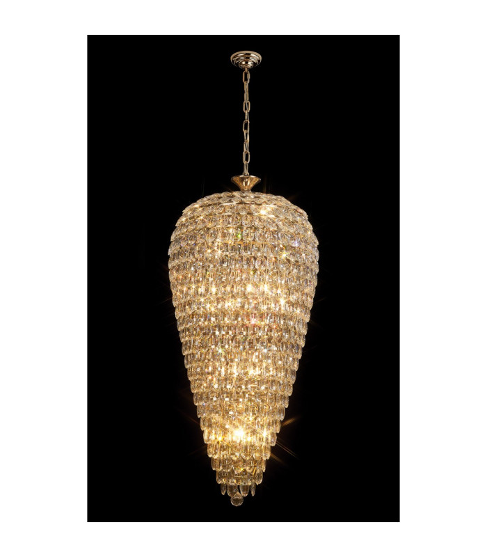 Coniston Tall Acorn Pendant 20 Light E14 French Gold/Crystal Item Weight: 48.30kg-2