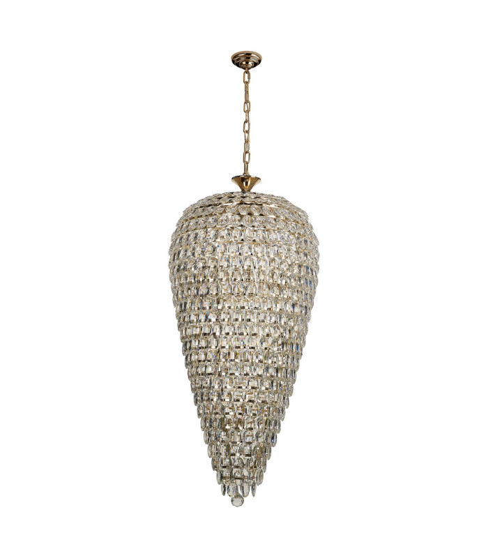 Coniston Tall Acorn Pendant 20 Light E14 French Gold/Crystal Item Weight: 48.30kg-3