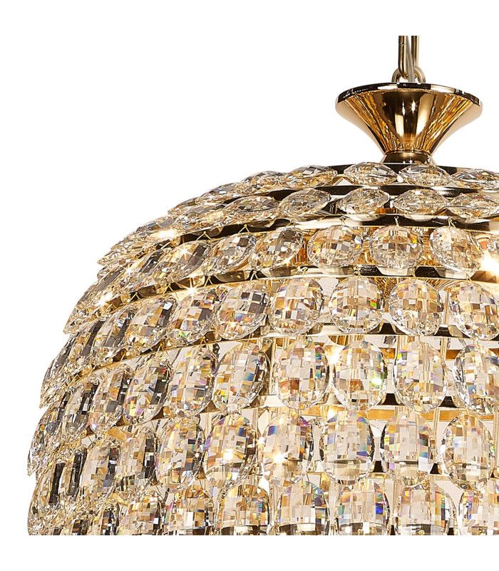 Coniston Tall Acorn Pendant 20 Light E14 French Gold/Crystal Item Weight: 48.30kg-6