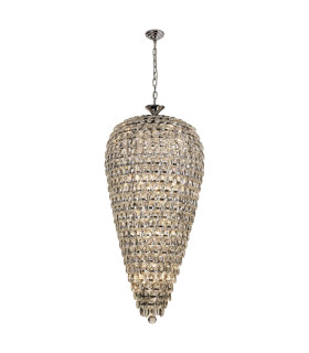 Coniston Tall Acorn Pendant 20 Light E14 Polished Chrome/Crystal Item Weight: 48.30kg-1