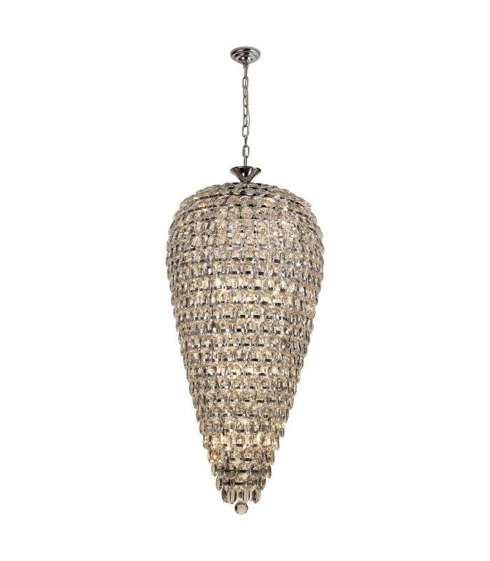 Coniston Tall Acorn Pendant 20 Light E14 Polished Chrome/Crystal Item Weight: 48.30kg-1