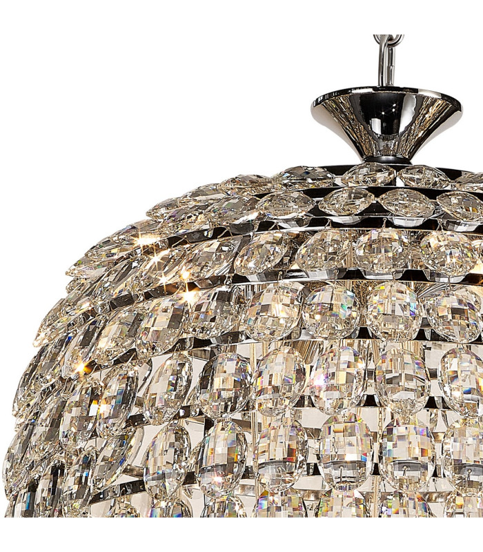 Coniston Tall Acorn Pendant 20 Light E14 Polished Chrome/Crystal Item Weight: 48.30kg-6