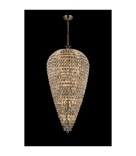 Coniston Tall Acorn Pendant 30 Light E14 Antique Brass/Crystal Item Weight: 84.10kg-2