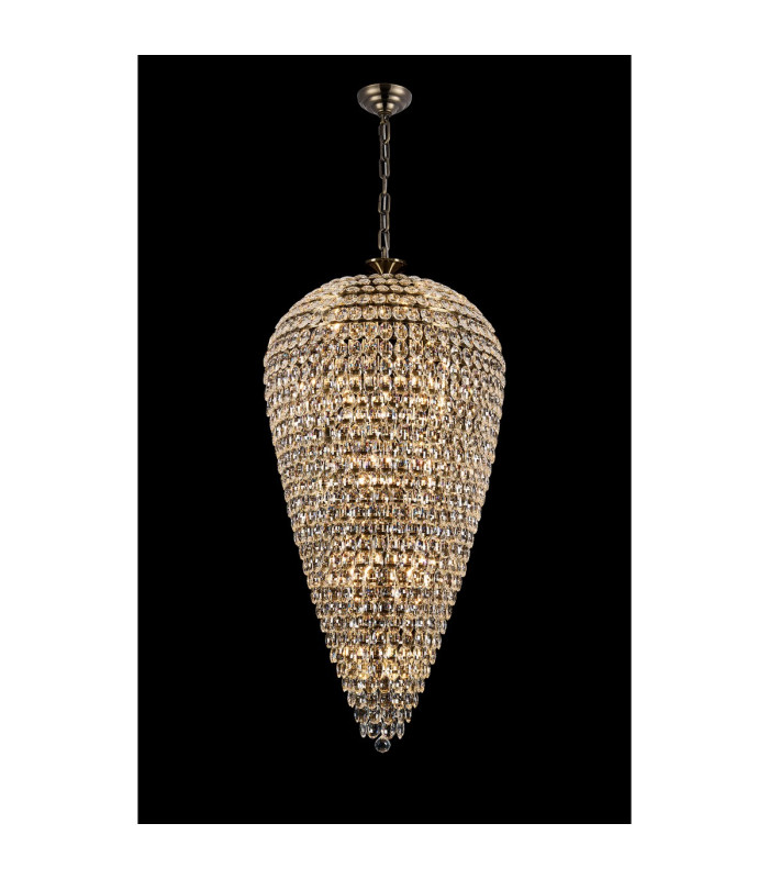 Coniston Tall Acorn Pendant 30 Light E14 Antique Brass/Crystal Item Weight: 84.10kg-2