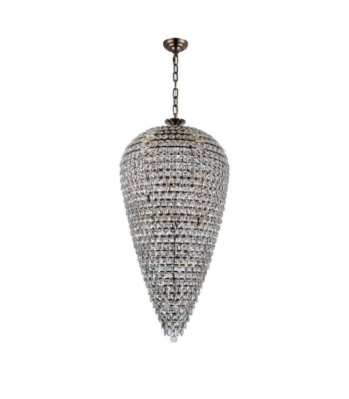Coniston Tall Acorn Pendant 30 Light E14 Antique Brass/Crystal Item Weight: 84.10kg-3