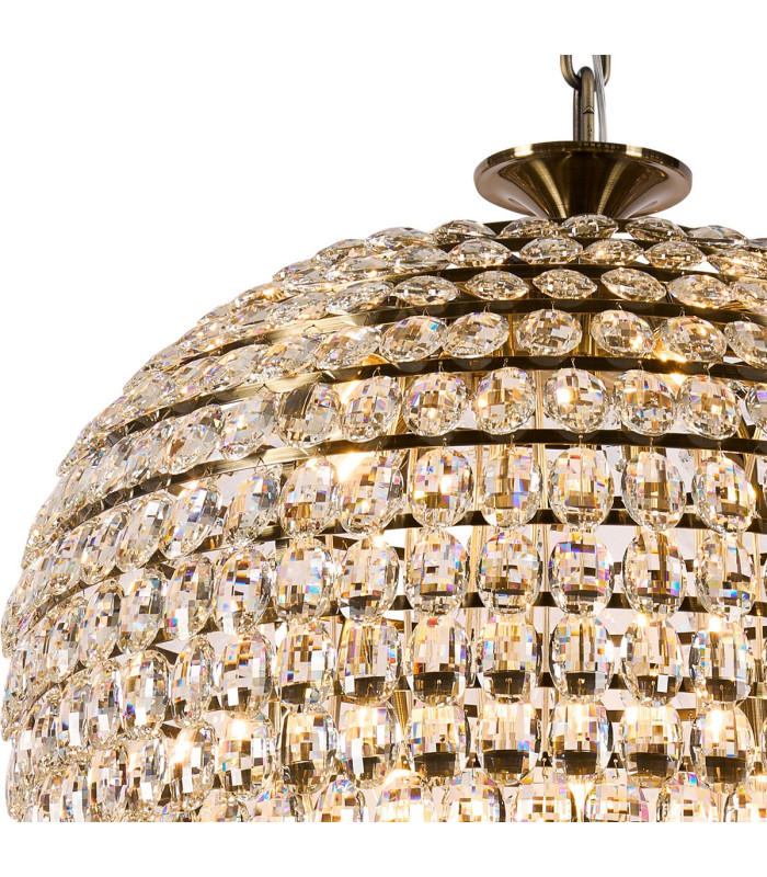 Coniston Tall Acorn Pendant 30 Light E14 Antique Brass/Crystal Item Weight: 84.10kg-6