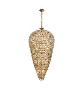 Coniston Tall Acorn Pendant 30 Light E14 French Gold/Crystal Item Weight: 84.10kg-1