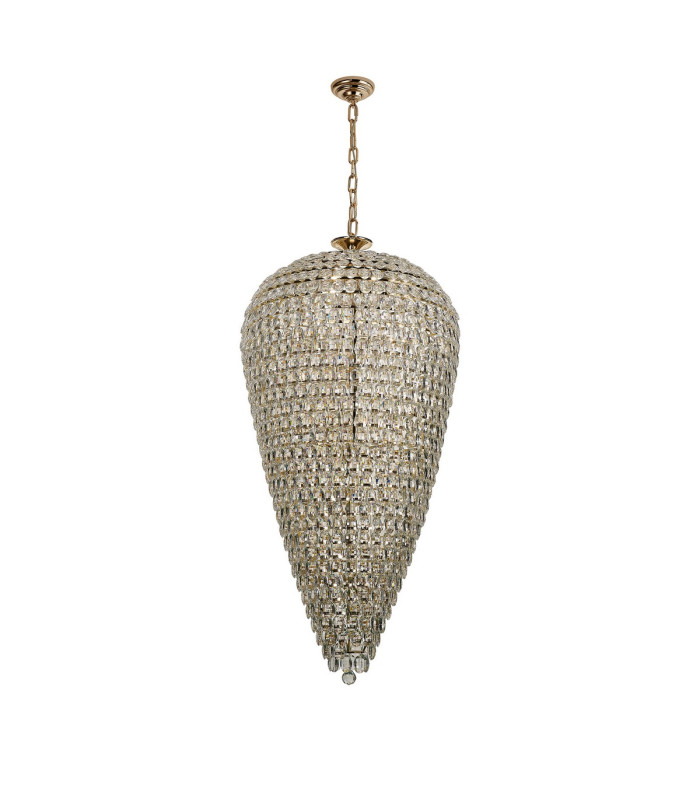 Coniston Tall Acorn Pendant 30 Light E14 French Gold/Crystal Item Weight: 84.10kg-4