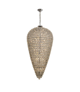 Coniston Tall Acorn Pendant 30 Light E14 Polished Chrome/Crystal Item Weight: 84.10kg-1