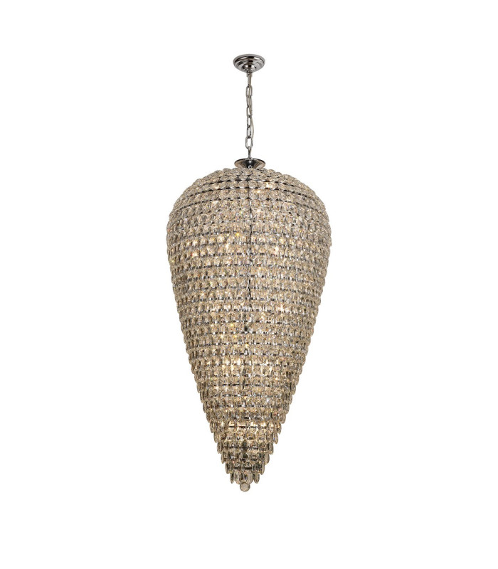 Coniston Tall Acorn Pendant 30 Light E14 Polished Chrome/Crystal Item Weight: 84.10kg-1