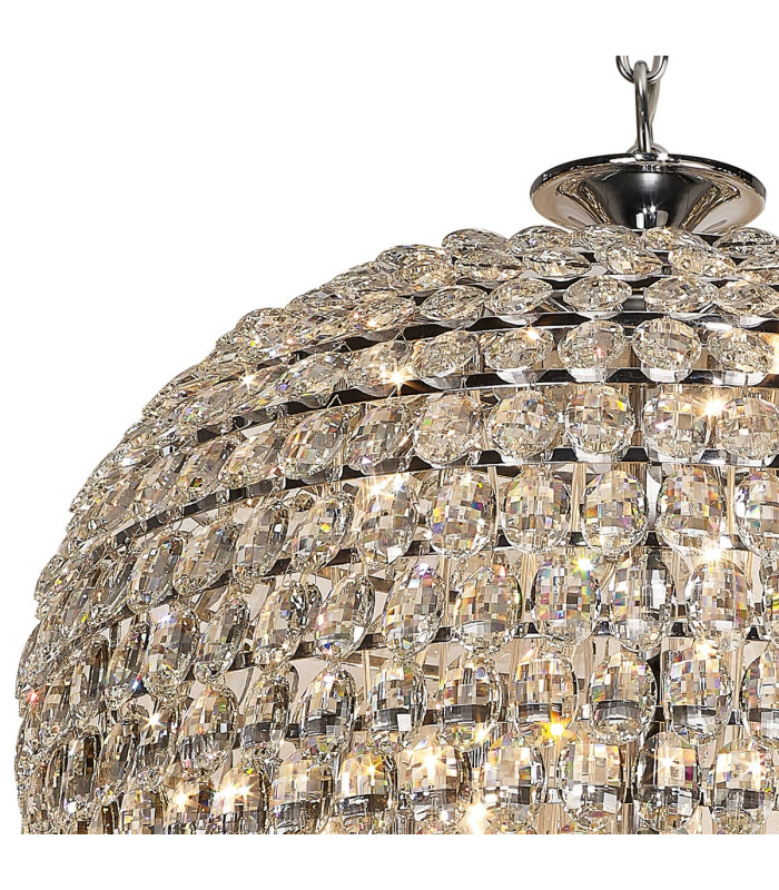 Coniston Tall Acorn Pendant 30 Light E14 Polished Chrome/Crystal Item Weight: 84.10kg-6