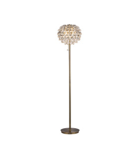 Coniston Floor Lamp 3 Light E14 Antique Brass/Crystal-1