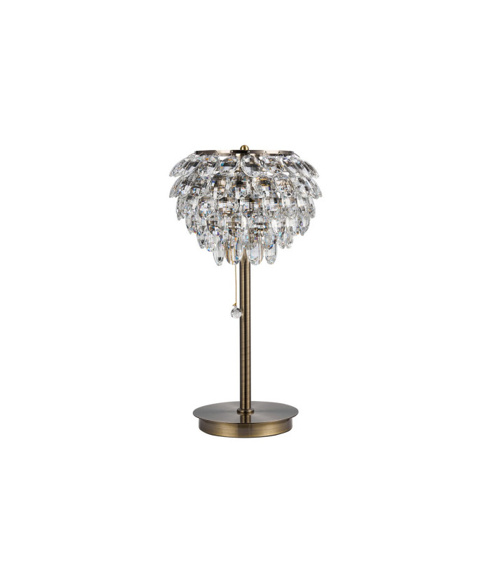 Coniston Table Lamp 2 Light E14 Antique Brass/Crystal-3