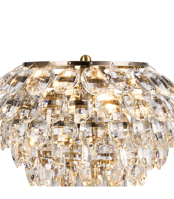 Coniston Table Lamp 2 Light E14 Antique Brass/Crystal-4