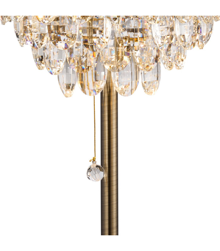 Coniston Table Lamp 2 Light E14 Antique Brass/Crystal-5