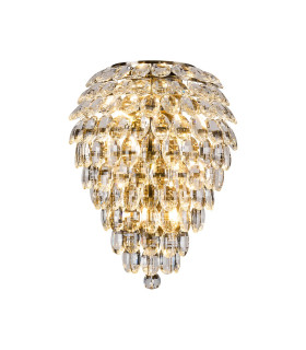 Coniston Tall Wall Lamp 4 Light E14 Antique Brass/Crystal-1