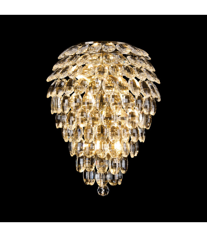 Coniston Tall Wall Lamp 4 Light E14 Antique Brass/Crystal-2