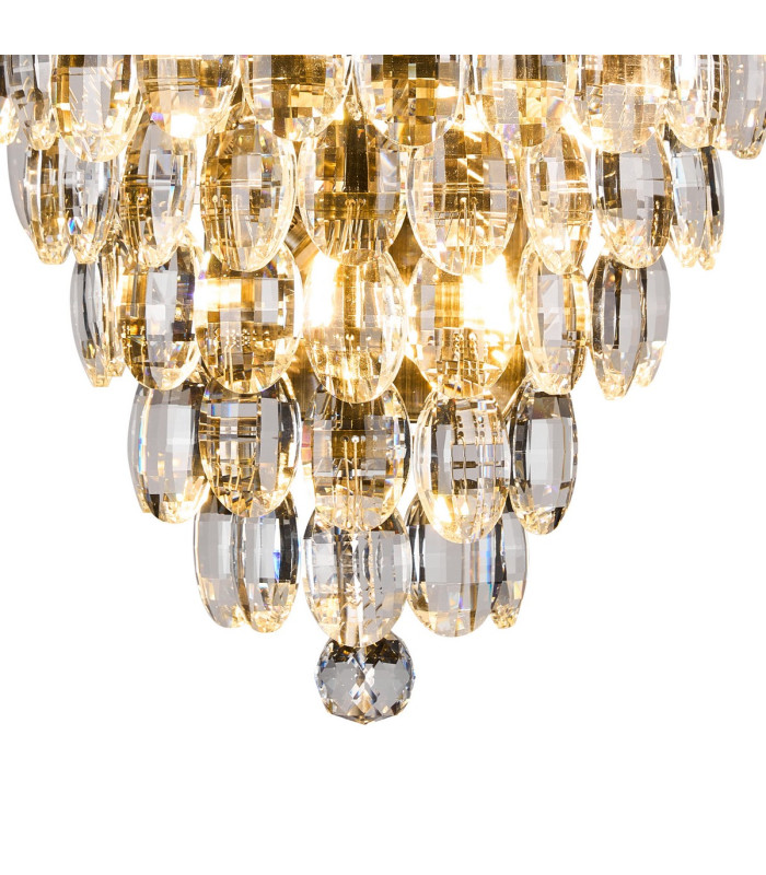 Coniston Tall Wall Lamp 4 Light E14 Antique Brass/Crystal-5