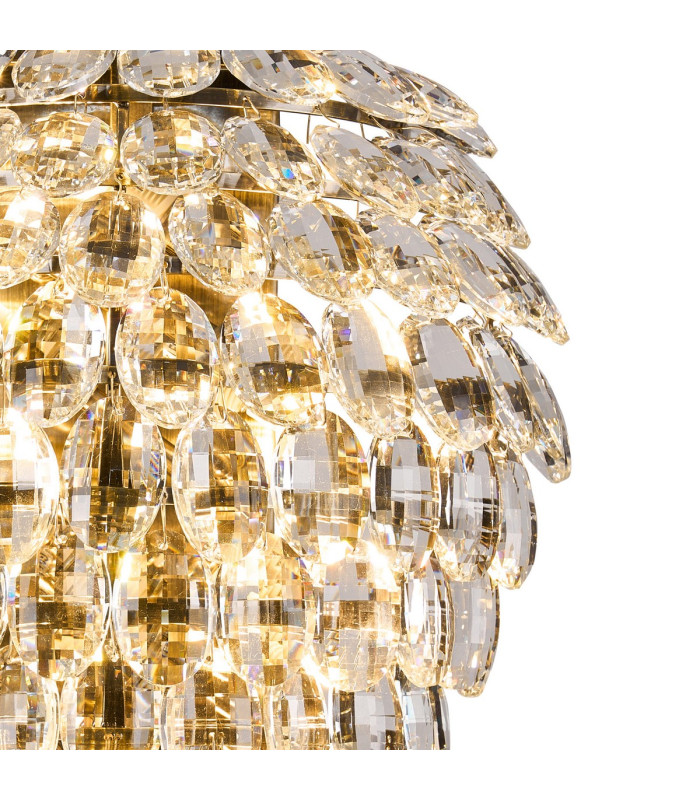 Coniston Tall Wall Lamp 4 Light E14 Antique Brass/Crystal-6