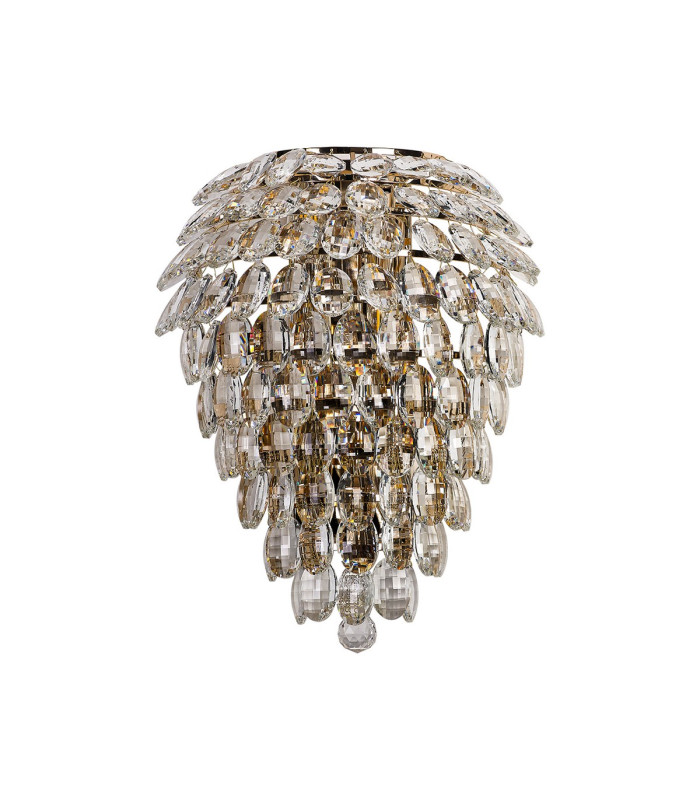Coniston Tall Wall Lamp 4 Light E14 French Gold/Crystal-3